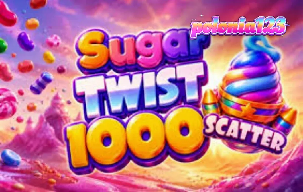 Tampilan visual grid 7x7 Sugar Twist 1000 dengan simbol permen berwarna-warni